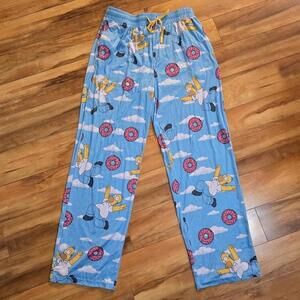 The Simpsons Blue Homer Donut Pajama Pants Size S/M